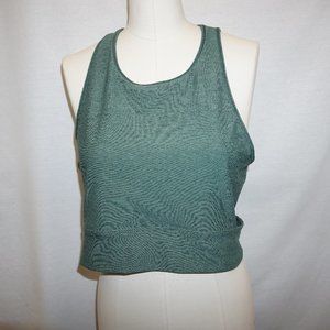 New OUTDOOR VOICES green Slashback Crop Top XL heather moss X-Large